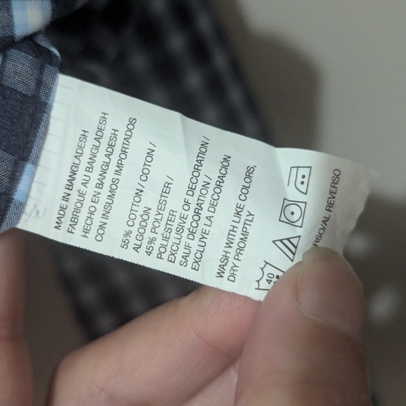 IZOD Saltwater Mens Gingham Relaxed Classic Fit Button Down Shirt Blue S/P - Picture 8 of 11